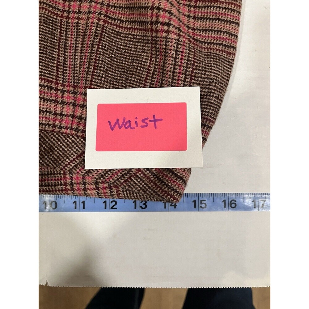 Womens Talbots Mini Pencil Skirt SZ 4 Petite Pink Plaid Wool Blend Academia Work - Picture 4 of 9